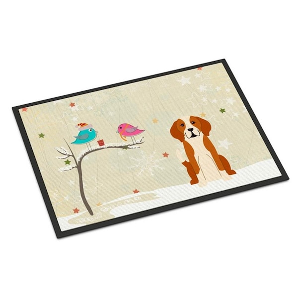 Carolines Treasures Christmas Presents Between Friends English Foxhound Indoor or Outdoor Mat, 24 x 0.25 x 36 in. BB2582JMAT - main